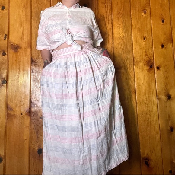 Vintage Dresses & Skirts - Vintage Khazana Plaid Pleated Skirt Set